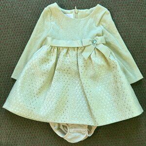 Girls 6-9 Month Formal Long Sleeve Dress with Matching Lollipops Bonnie Baby